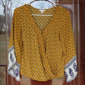 yellow with paisley design blouse!!!